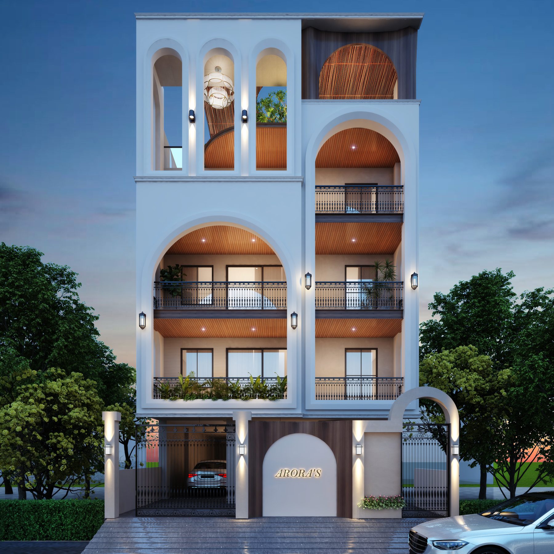Multi-level bungalow facade designed by The Design Lingo